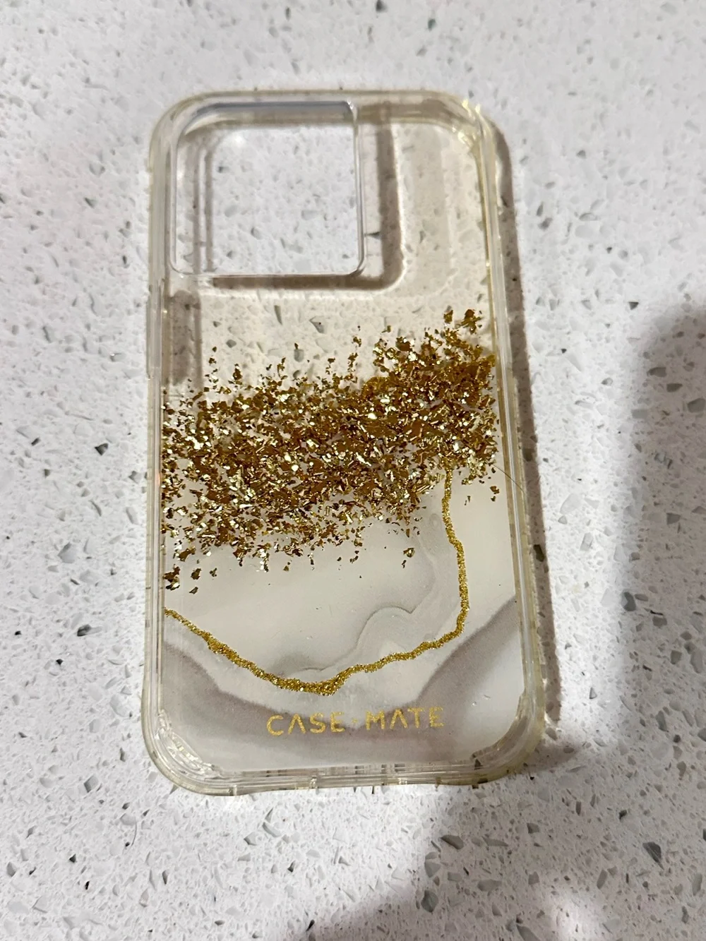 Case-Mate Karat Marble iPhone 14 Pro Case Clear Gold Marble
